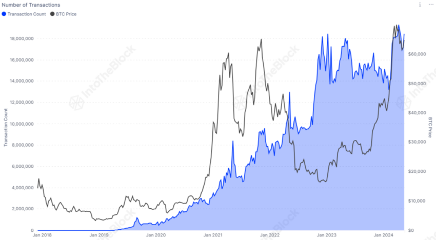 Number of USDT transactions