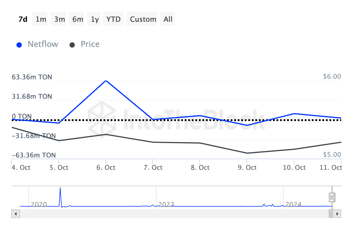 Toncoin Large Holders Netflow