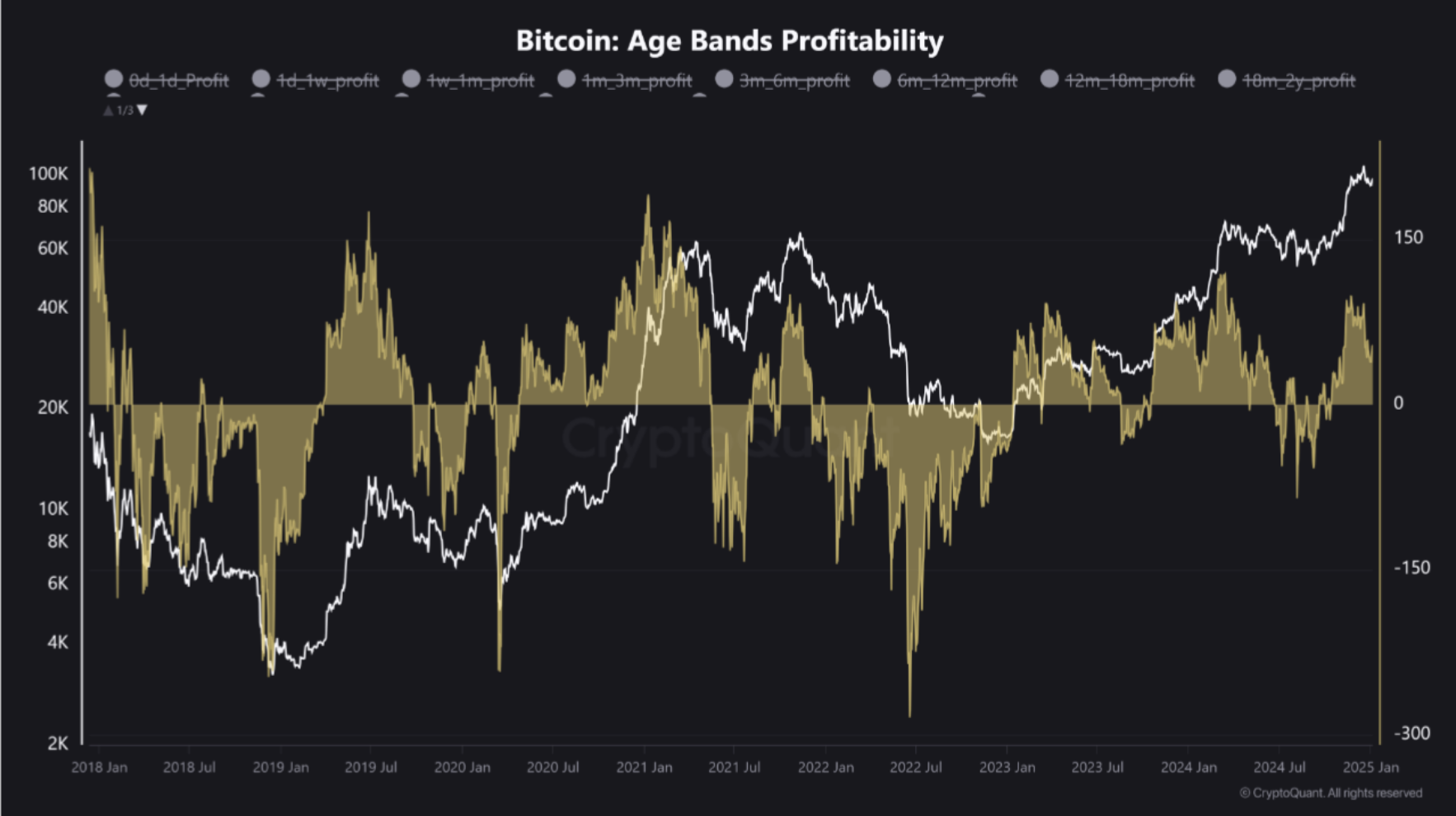 BTC Age Bands Profitability. 